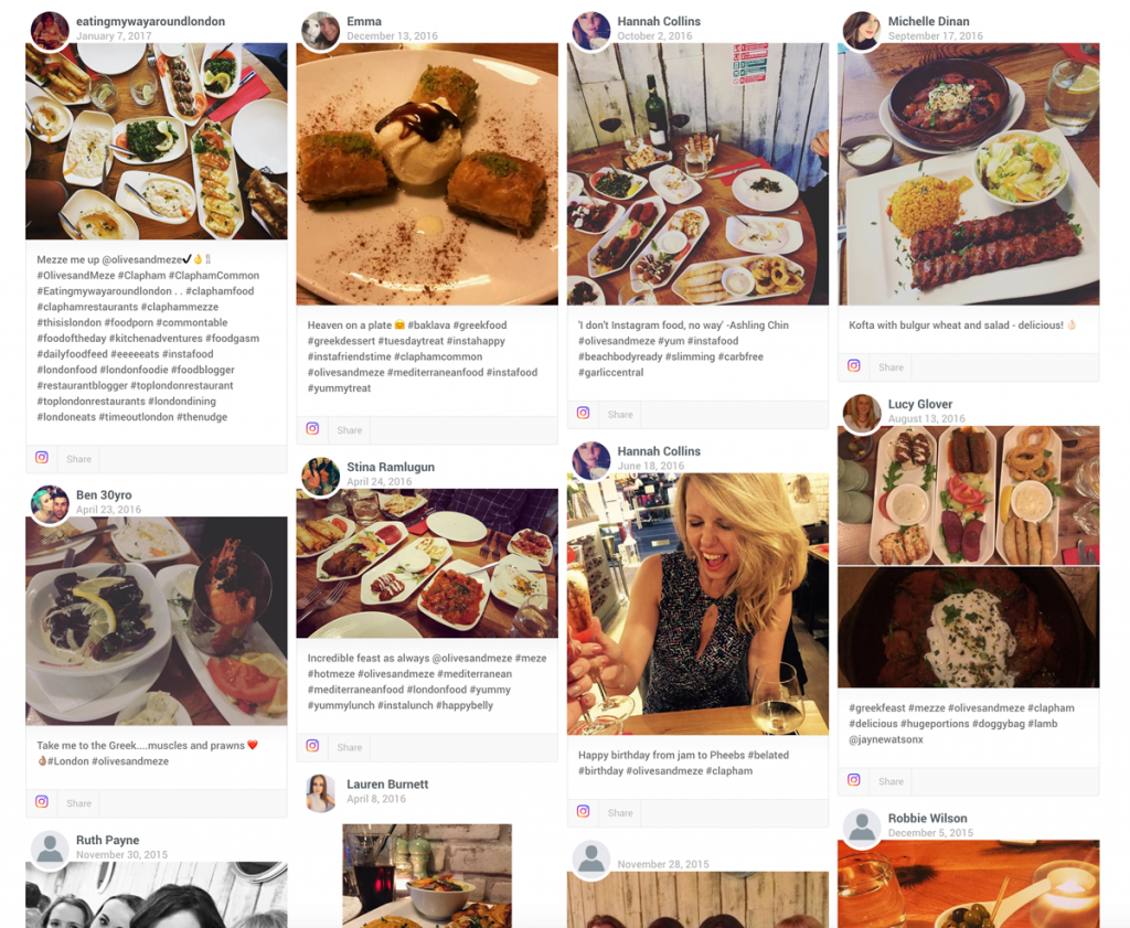 Social Media Display for Restaurants