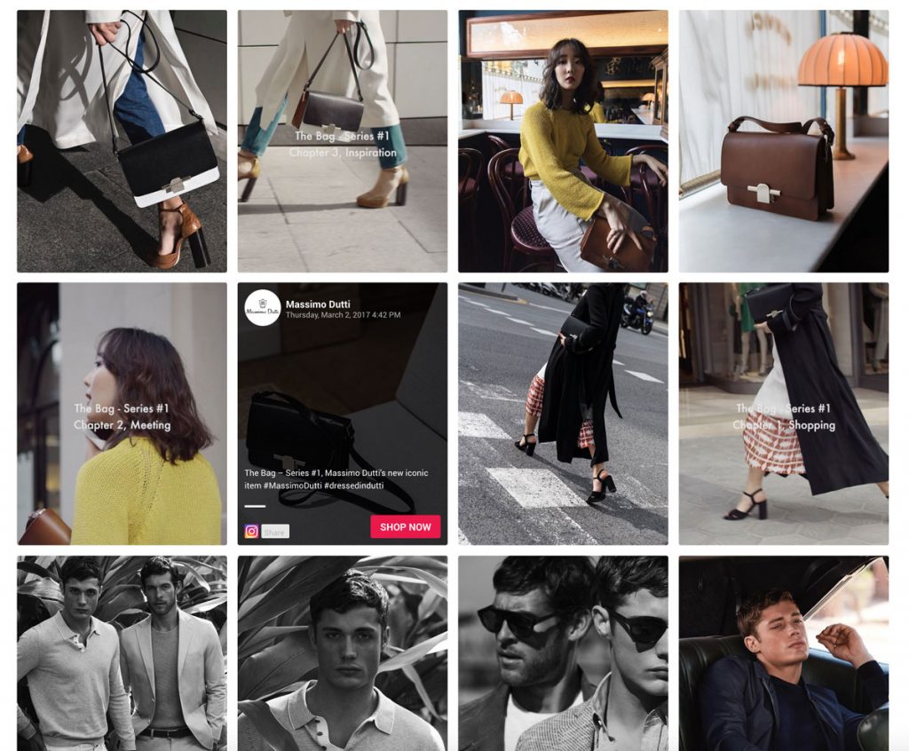 Social media display for fashion brands